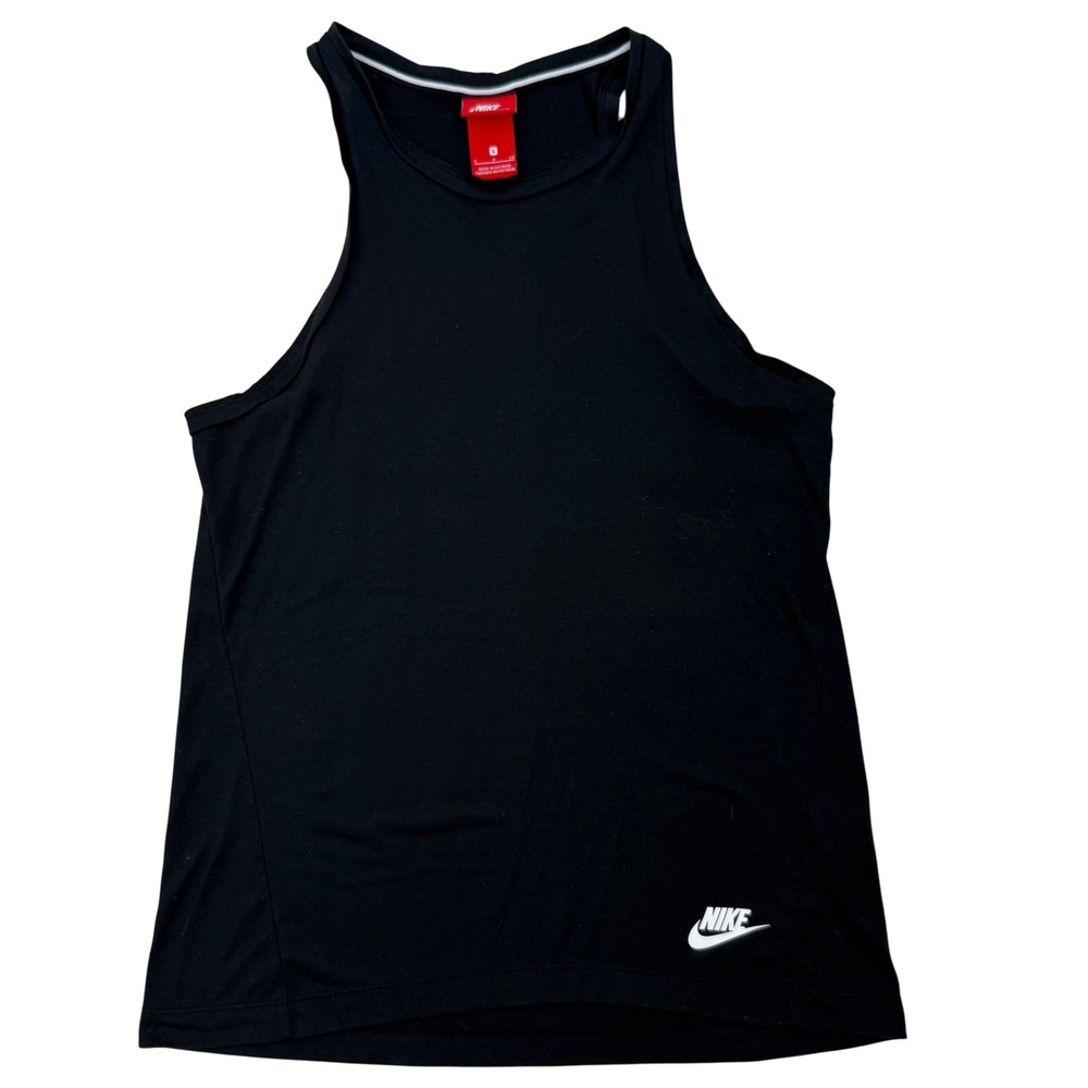 Nike Women's Sm Black Racerback Tank Top Athletic Performance‎ Soft Modal Blend
